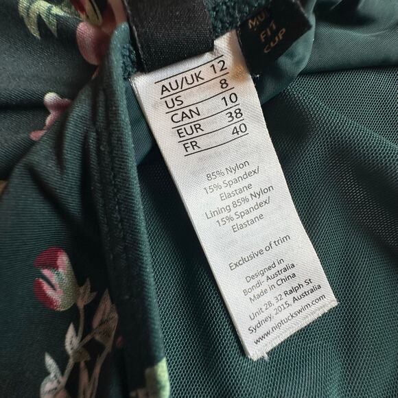 Niptuck One Piece Floral Green Swimsuit Multi Fit Cup Size 8 - Picture 8 of 9
